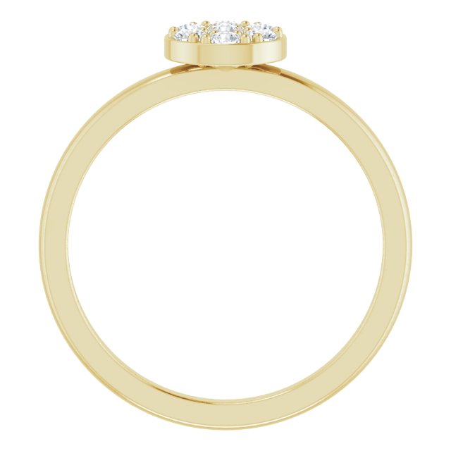 14K Gold Round Natural Diamond Stackable Cluster Ring - Yellow Gold - view 2