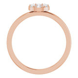 14K Gold Round Natural Diamond Stackable Cluster Ring - Rose Gold - view 2