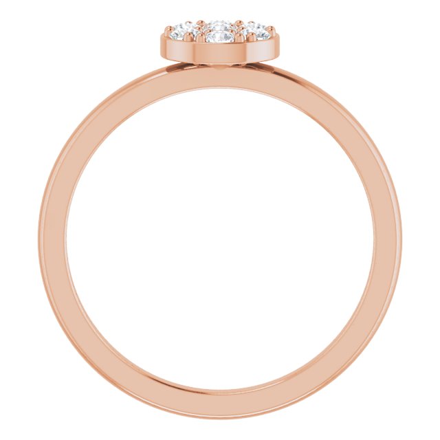 14K Gold Round Natural Diamond Stackable Cluster Ring - Rose Gold - view 2