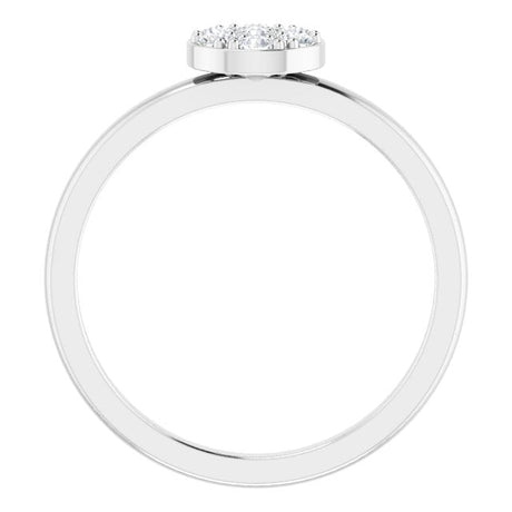 Platinum Round Natural Diamond Stackable Cluster Ring - view 2