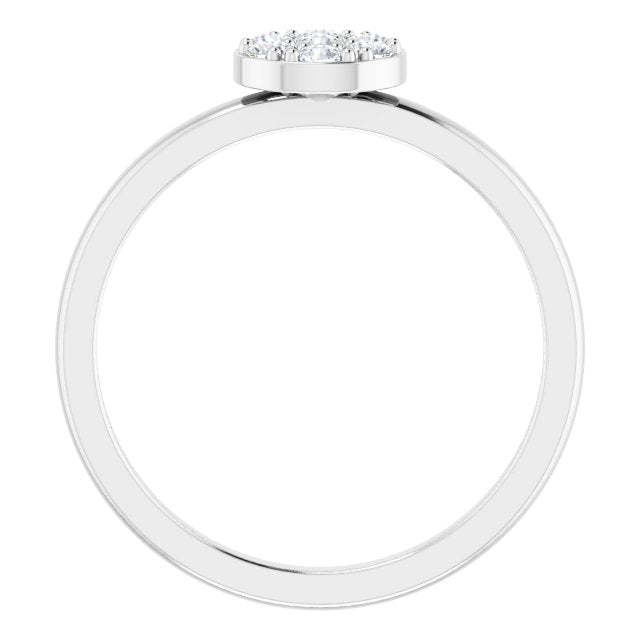 Platinum Round Natural Diamond Stackable Cluster Ring - view 2