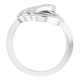 14K Gold Round Natural Diamond Freeform Ring - White Gold - view 2