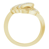 14K Gold Round Natural Diamond Freeform Ring - Yellow Gold - view 2