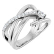 14K Gold Round Natural Diamond Accented Freeform Ring – 3.5mm Stones
