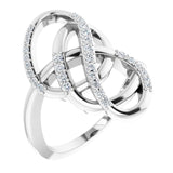 Platinum Round Natural Diamond Freeform Ring