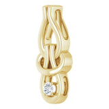 14K Gold Round Natural Diamond Solitaire Freeform Pendant – 1/10 CTW - view 2