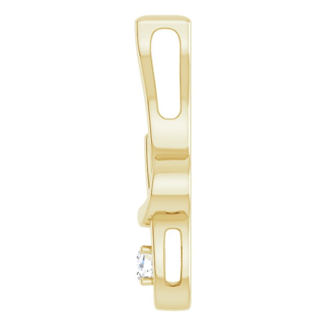 14K Gold Round Natural Diamond Solitaire Freeform Pendant – 1/10 CTW - view 3