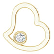 14K Gold Round Natural Diamond Bezel-Set Heart Pendant
