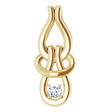 14K Gold Round Natural Diamond Solitaire Freeform Pendant – 1/10 CTW