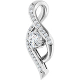 14K Gold Round Natural Diamond Accented Freeform Pendant – 1/3 CTW - view 2
