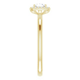 14K Gold Square Natural Diamond Halo-Style Ring - Yellow Gold - view 4