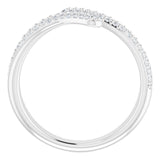 Platinum Round Natural Diamond Pavé-Style Bypass Ring - view 2