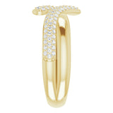 14K Gold Round Natural Diamond Pavé-Style Bypass Ring - Yellow Gold - view 4