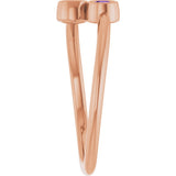 14K Gold Round Natural Amethyst Two-Stone Ring - Rose Gold - view 5