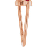 14K Gold Round Natural Ruby Two-Stone Ring - Rose Gold - view 5