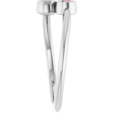 14K Gold Round Natural Pink Tourmaline Two-Stone Ring - White Gold - view 4