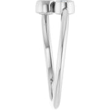 14K Gold Round Natural White Sapphire Two-Stone Ring - White Gold - view 4