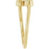 14K Gold Round Natural White Sapphire Two-Stone Ring - Yellow Gold - view 4
