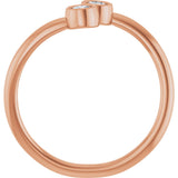 14K Gold Round Natural White Sapphire Two-Stone Ring - Rose Gold - view 2