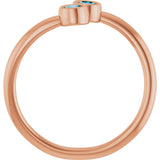 14K Gold Round Natural London Blue Topaz Two-Stone Ring - Rose Gold - view 2