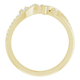 14K Gold Round Natural Diamond Bypass Ring – 2mm Stones - Yellow Gold - view 2