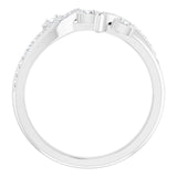 Platinum Round Natural Diamond Bypass Ring – 2mm Stones - view 2