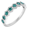 Platinum Round Natural Alexandrite Stackable Geometric Ring