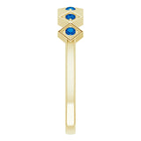 14K Gold Round Natural Blue Sapphire Stackable Ring – 1.75mm Stones - Yellow Gold - view 4