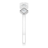 14K Gold Round Natural Diamond Stackable Ring – 1.75mm Stones - White Gold - view 4