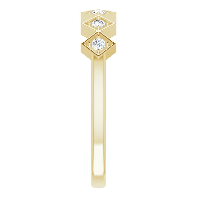 14K Gold Round Natural Diamond Stackable Ring – 1.75mm Stones - Yellow Gold - view 4