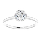 14K Gold Marquise Natural Diamond Cluster Ring - White Gold - view 3