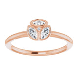 14K Gold Marquise Natural Diamond Cluster Ring - Rose Gold - view 3