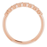 14K Gold Round Natural Diamond Accented Leaf Ring - Rose Gold - view 2