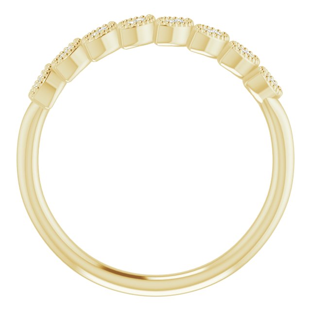14K Gold Round Natural Diamond Accented Leaf Ring - Yellow Gold - view 2