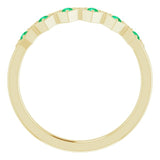 14K Gold Round Lab-Grown Emerald Stackable Ring - Yellow Gold - view 2
