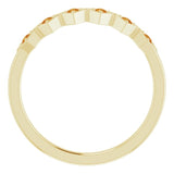 14K Gold Round Natural Citrine Stackable Ring - Yellow Gold - view 2