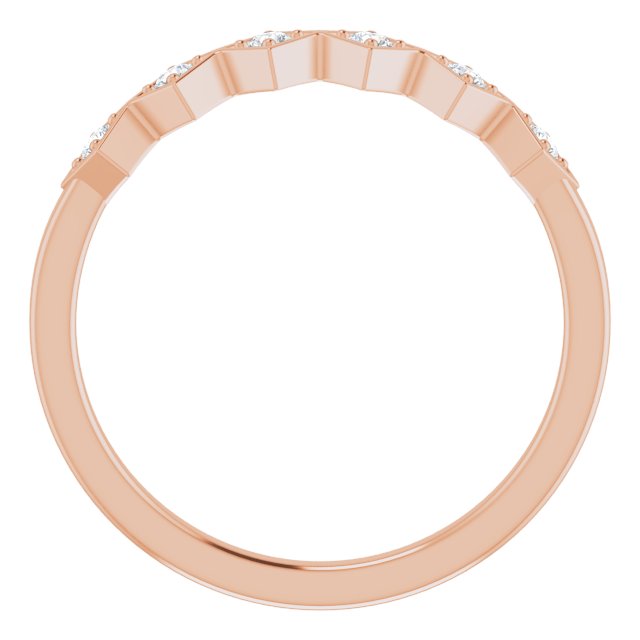 14K Gold Round Natural Diamond Stackable Ring – 1.75mm Stones - Rose Gold - view 2