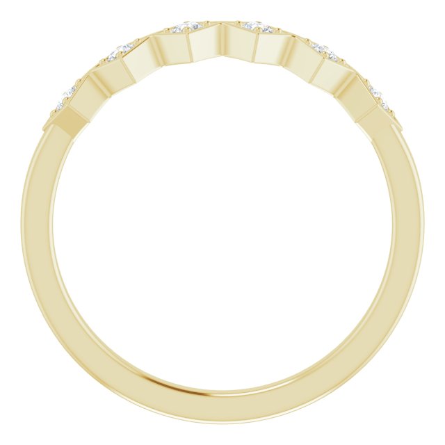 14K Gold Round Natural Diamond Stackable Ring – 1.75mm Stones - Yellow Gold - view 2