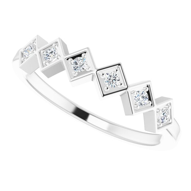Platinum Round Natural Diamond Stackable Ring – 1.75mm Stones - view 5