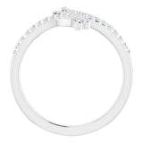 14K Gold Round Natural Diamond Bypass Ring – 1/4 CTW - White Gold - view 2