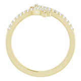 14K Gold Round Natural Diamond Bypass Ring – 1/4 CTW - Yellow Gold - view 2