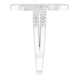 14K Gold Round Natural Diamond Bypass Ring – 1/4 CTW - White Gold - view 4