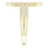 14K Gold Round Natural Diamond Bypass Ring – 1/4 CTW - Yellow Gold - view 4