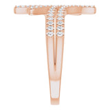 14K Gold Round Natural Diamond Bypass Ring – 1/4 CTW - Rose Gold - view 4