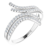Platinum Round Natural Diamond Bypass Ring – 1/4 CTW
