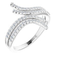 14K Gold Round Natural Diamond Bypass Ring – 1/4 CTW - White Gold
