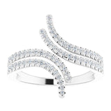 Platinum Round Natural Diamond Bypass Ring – 1/4 CTW - view 3