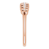 14K Gold Round Natural Diamond Accented Ring - Rose Gold - view 4