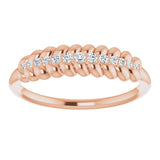 14K Gold Round Natural Diamond Accented Ring - Rose Gold - view 3