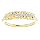 14K Gold Round Natural Diamond Accented Ring - Yellow Gold - view 3